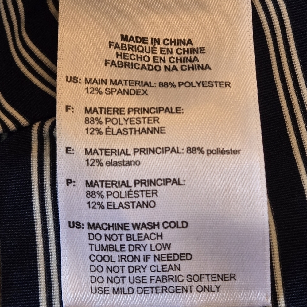 Adidas Men's 2XL Golf Polo 2 Color Striped Blue and White Shirt Side Slits - Picture 7 of 12
